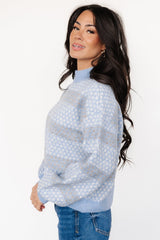 Henry Knit Sweater | Blue + Mocha