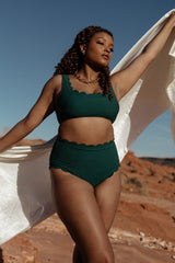 Honolulu High Waist Bikini Bottom | Green