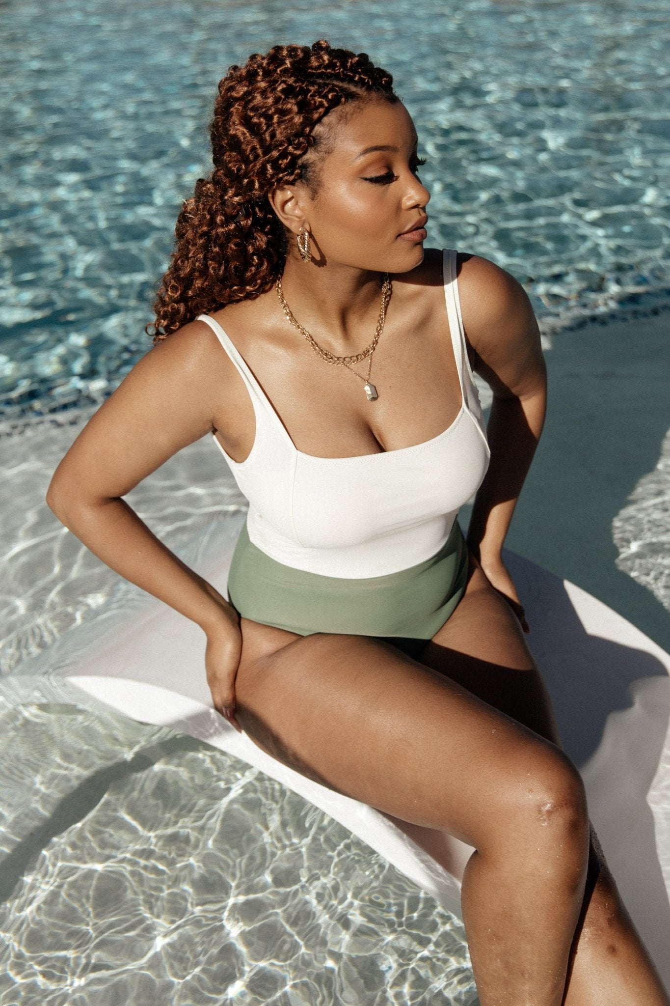 Kingston Color Block One Piece | Olive