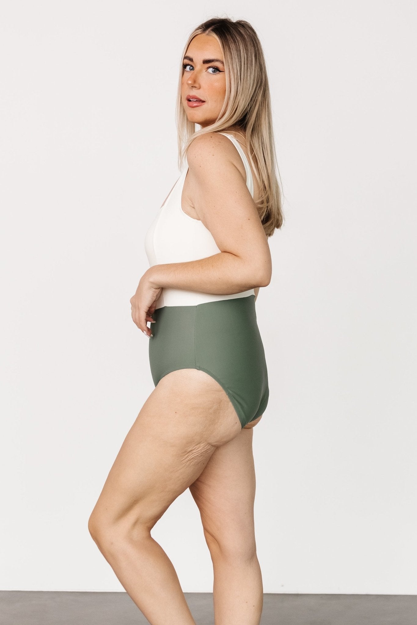 Kingston Color Block One Piece | Olive