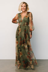 Layla Tulle Maxi Dress | Olive + Rust