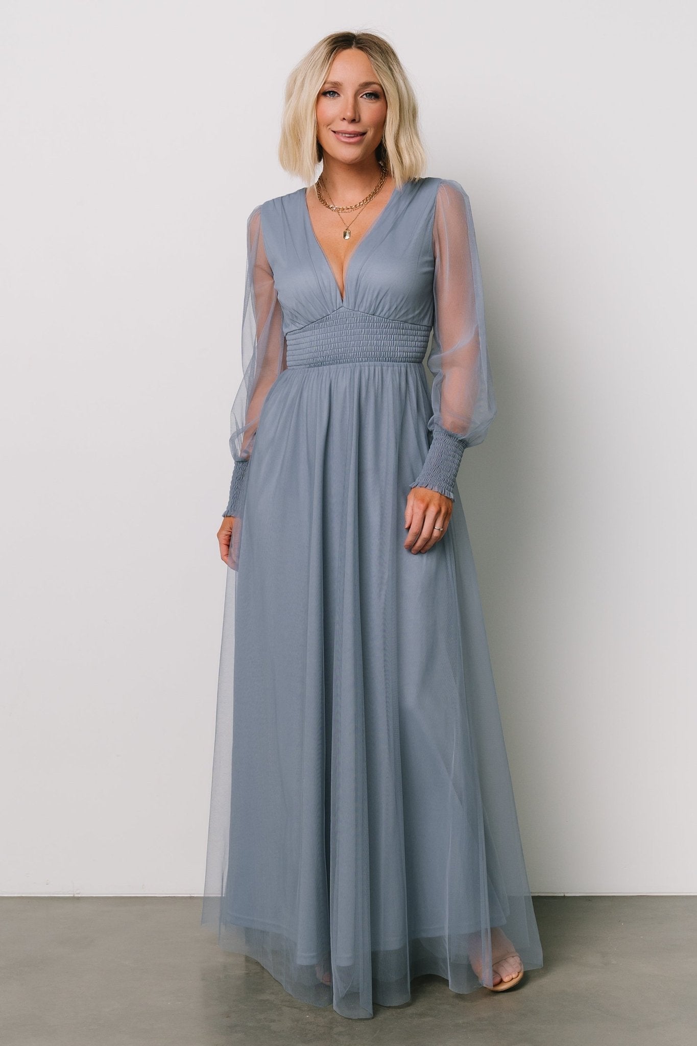 Layla Tulle Maxi Dress | Whisper Blue
