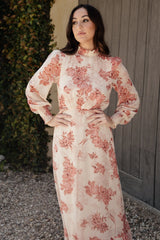 Luciana Maxi Dress | Beige + Rose
