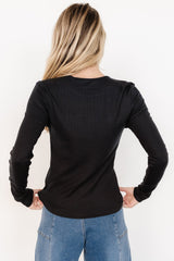 Menka Ribbed Top | Black