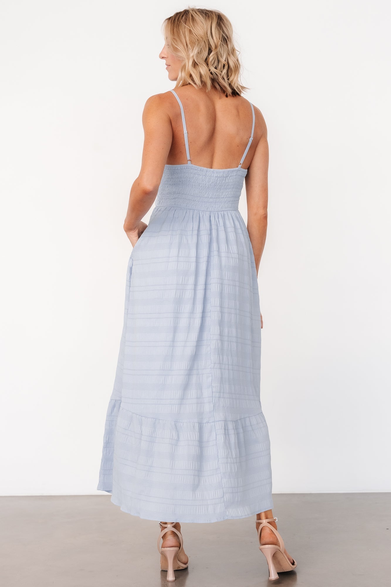 Mikayla Textured Tank Dress | Light Blue