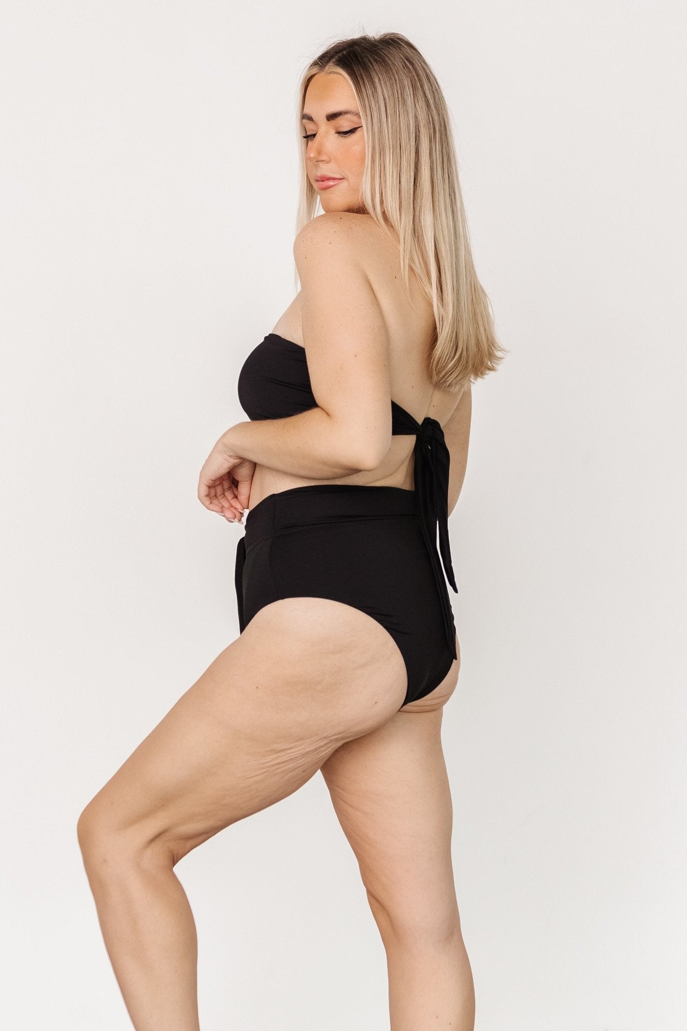 Milos High Waist Bikini Bottom | Black