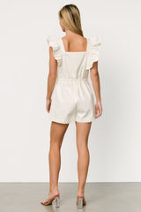 Montgomery Denim Romper | Ivory