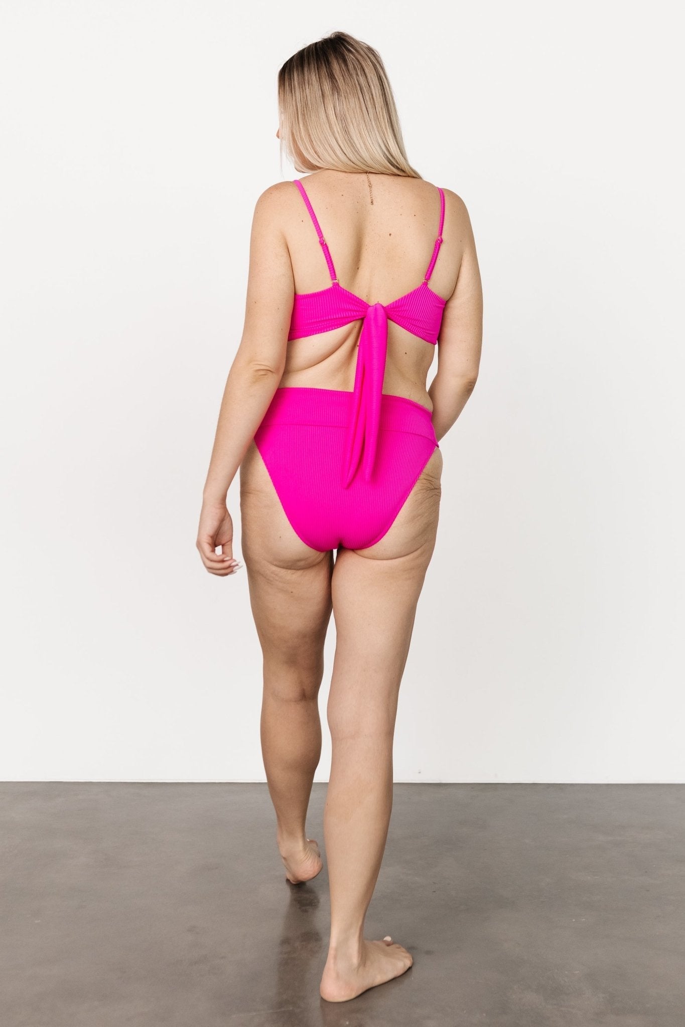 Oakland Ribbed Bikini Bottoms | Pink