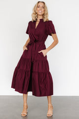 Providence Poplin Dress | Wine
