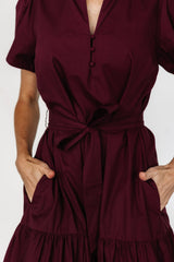 Providence Poplin Dress | Wine