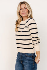 Rianne Knit Sweater | Cream + Navy Stripe
