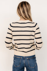Rianne Knit Sweater | Cream + Navy Stripe