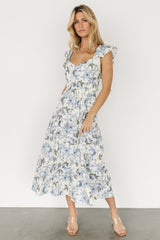 Sorrento Ruffle Dress | Blue Floral