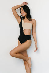 Treasure Cut-Out One Piece | Black + Sand